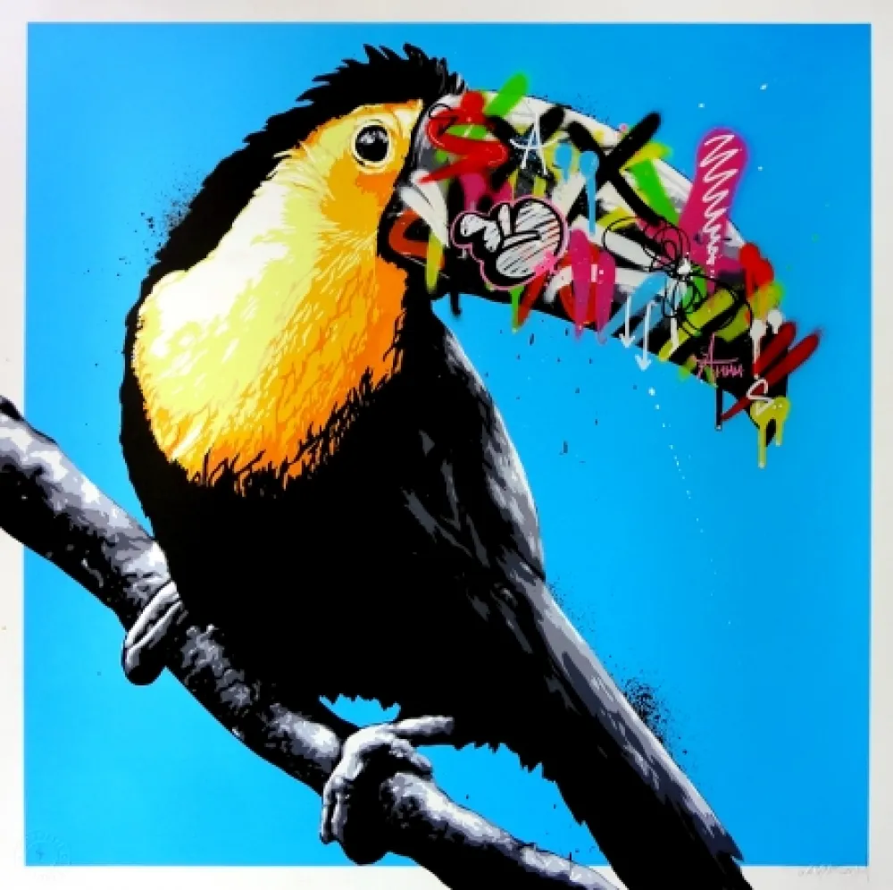 Zeefdruk Whatson - Toucan (blue)