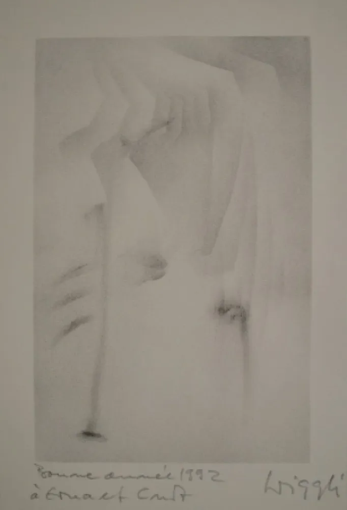 Lithografie Wiggli - Neujahrskarte 1992