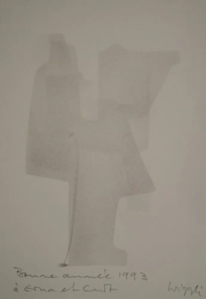 Lithografie Wiggli - Neujahrskarte 1993