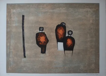 Lithografie Witold-K - Trois personnages