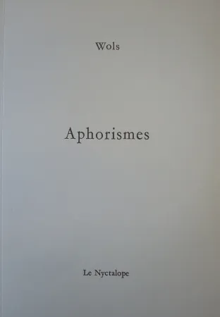 Geïllustreerd Boek Wols - Aphorismes