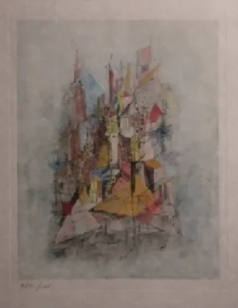 Gravure Wols - Le navire dans la ville