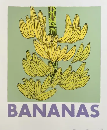 Zeefdruk Wood - Bananas