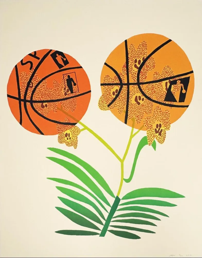 Lithografie Wood - Double Basketball Orchid (State I)