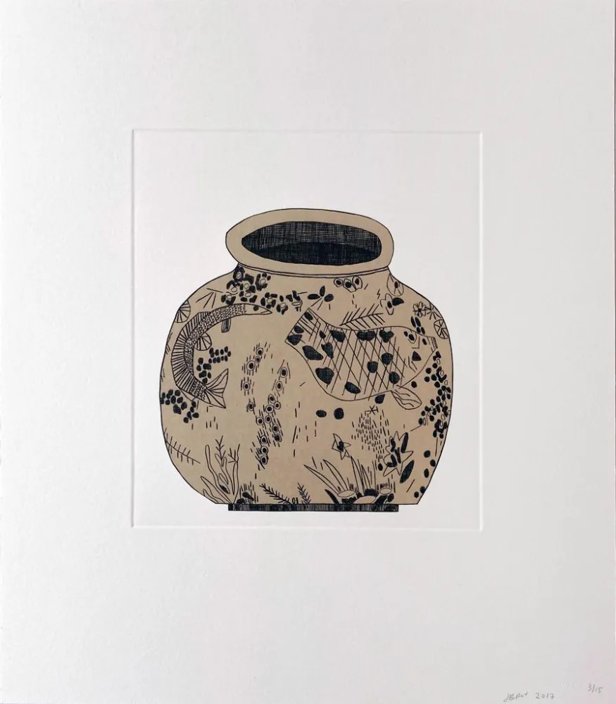 Gravure Wood - Untitled (1) from 8 Pots