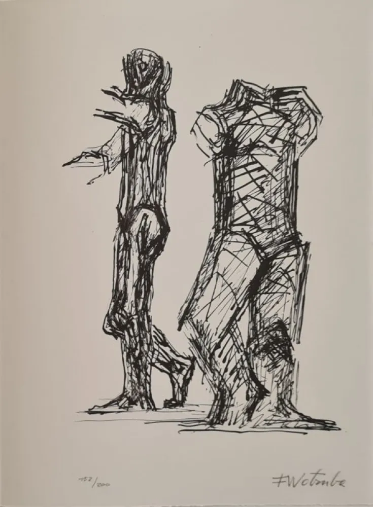 Lithografie Wotruba - Erker-Treffen 2 