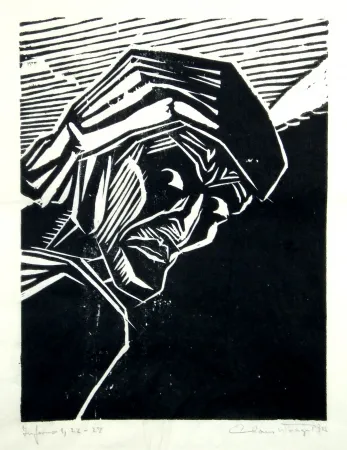 Houtsnede Wrage - Inferno