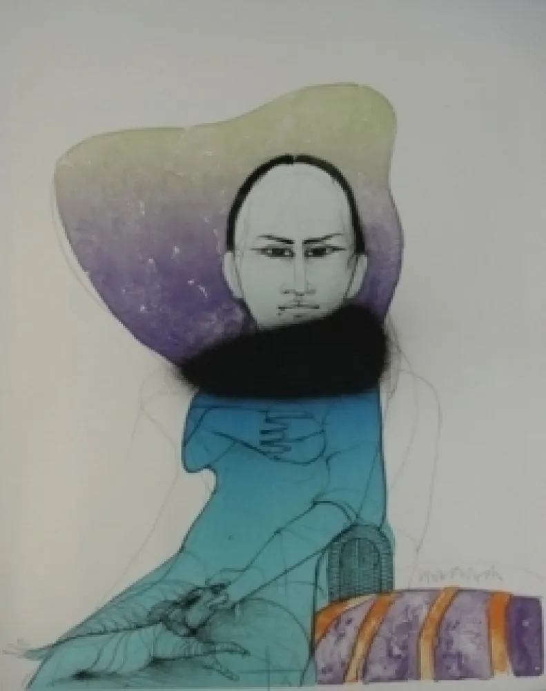 Lithografie Wunderlich - Belle au chien