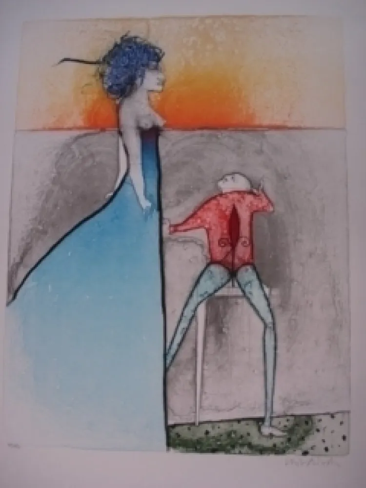 Lithografie Wunderlich -  La Belle