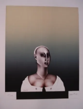 Lithografie Wunderlich - Portrait d'une dame