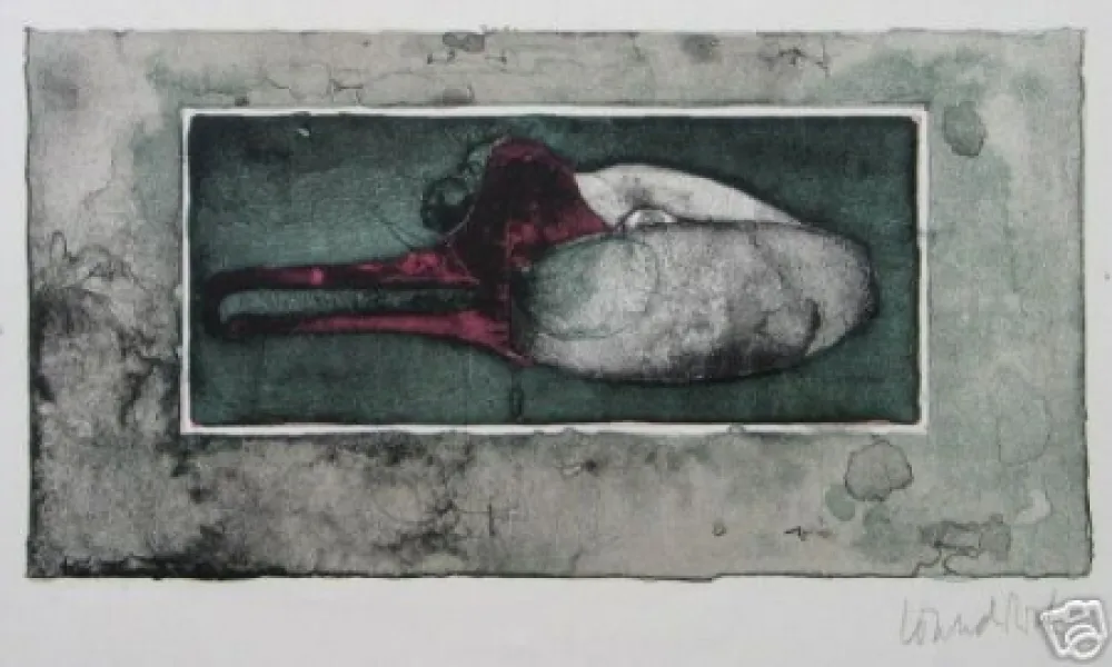 Lithografie Wunderlich - Schwanenkopf