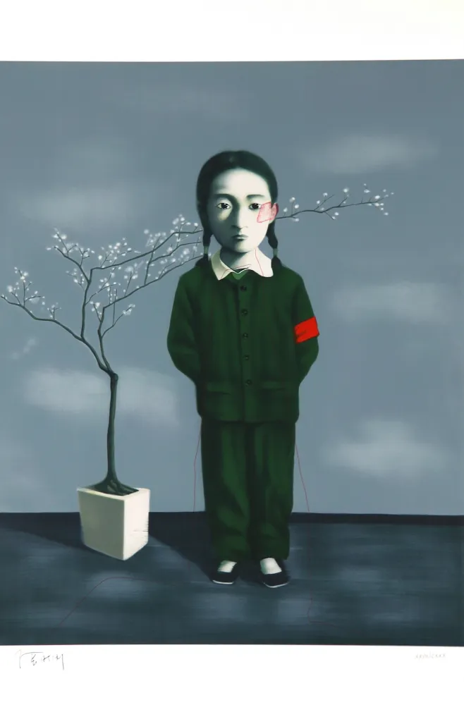Lithografie Xiaogang - Girl and Tree - Planche No. 13