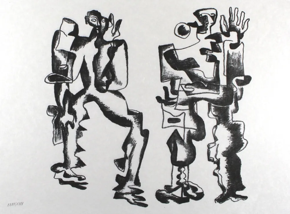 Lithografie Zadkine - Deux figures