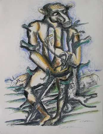 Lithografie Zadkine - Gerion