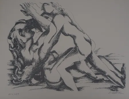 Lithografie Zadkine - Hercule et la ceinture d'Hippolyte