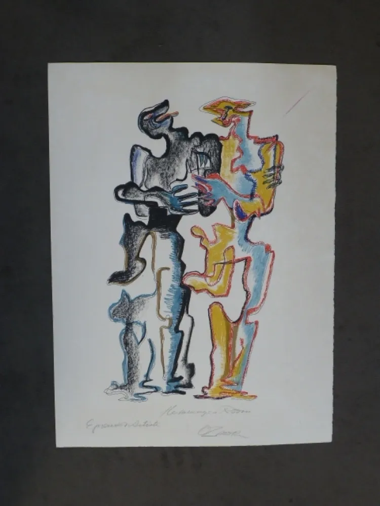 Lithografie Zadkine - Hommage à Rodin 