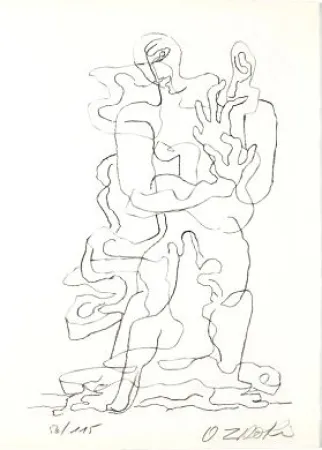 Lithografie Zadkine - Jean Cassou: vingt-deux poèms