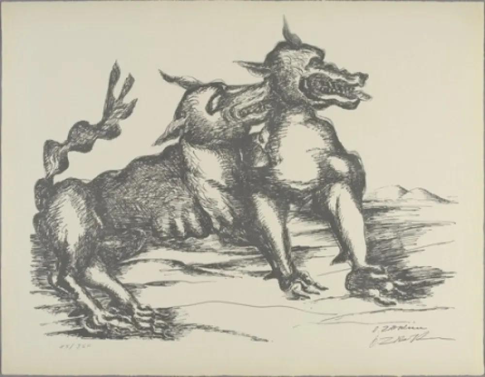Lithografie Zadkine - Le Chien de Gerion