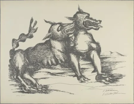 Lithografie Zadkine - Le Chien de Gerion