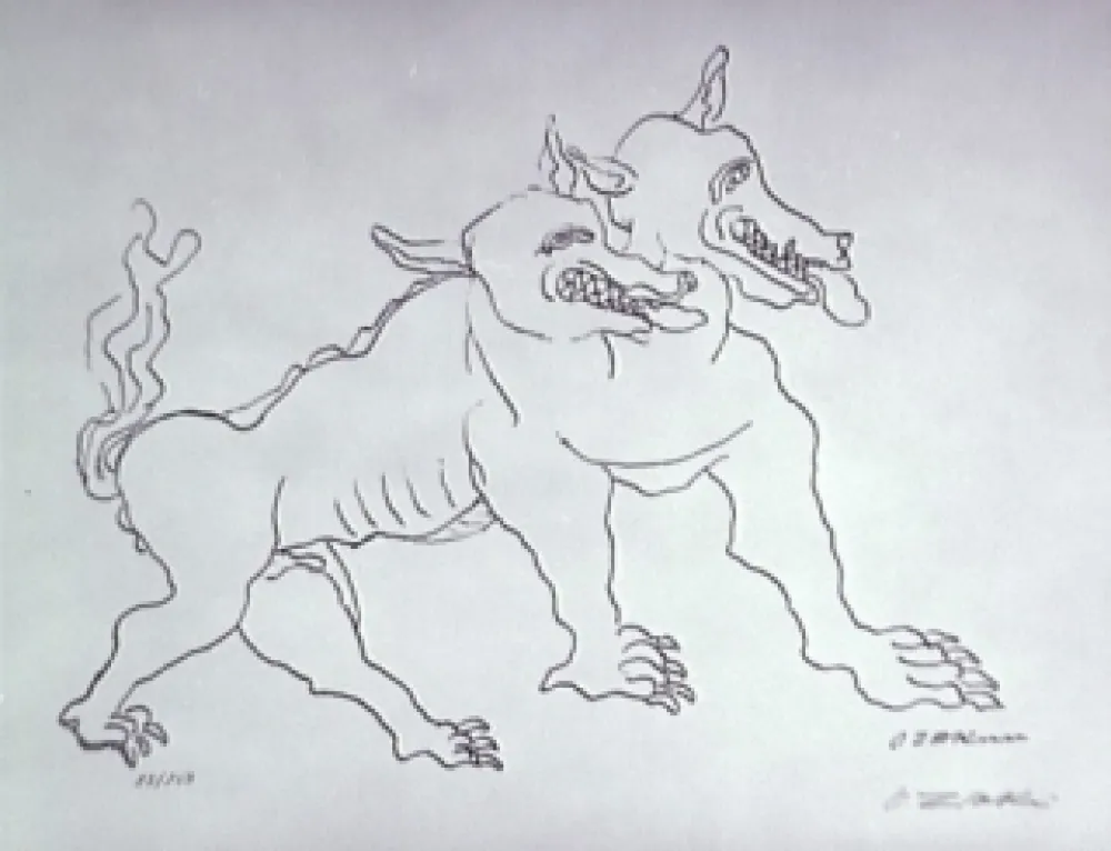 Lithografie Zadkine - Le chien de Gerion (b)