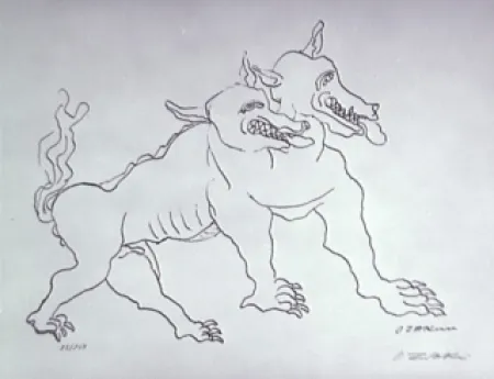 Lithografie Zadkine - Le chien de Gerion (b)