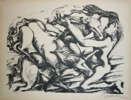Lithografie Zadkine - Les cavales de Diomède