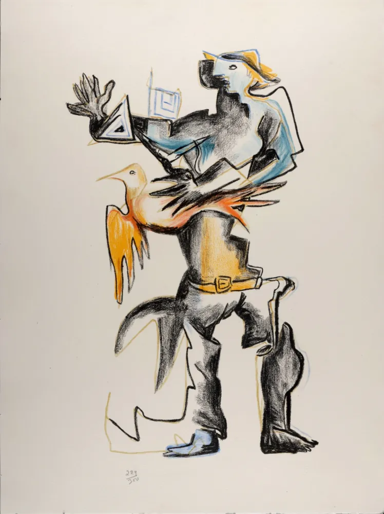 Lithografie Zadkine - L'Oiseleur, 1967