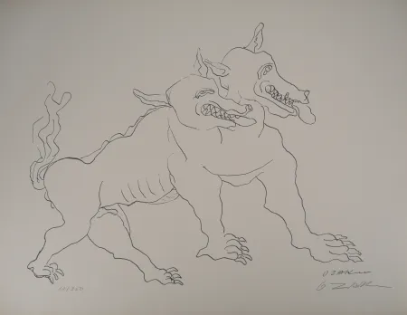 Lithografie Zadkine -  Mythologie Hercule et le Cerbère