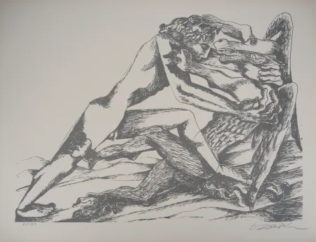 Lithografie Zadkine - Mythologie Hercule et une jument de Diomède