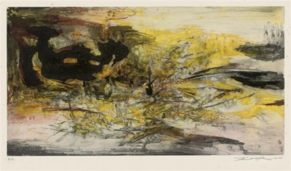 Ets En Aquatint Zao - Composition 195