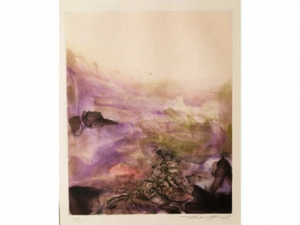 Ets En Aquatint Zao - Composition 222