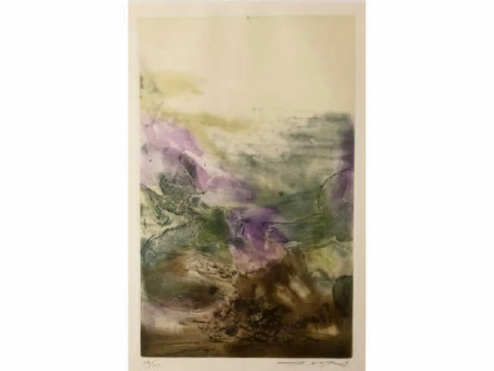 Ets En Aquatint Zao - Composition 224