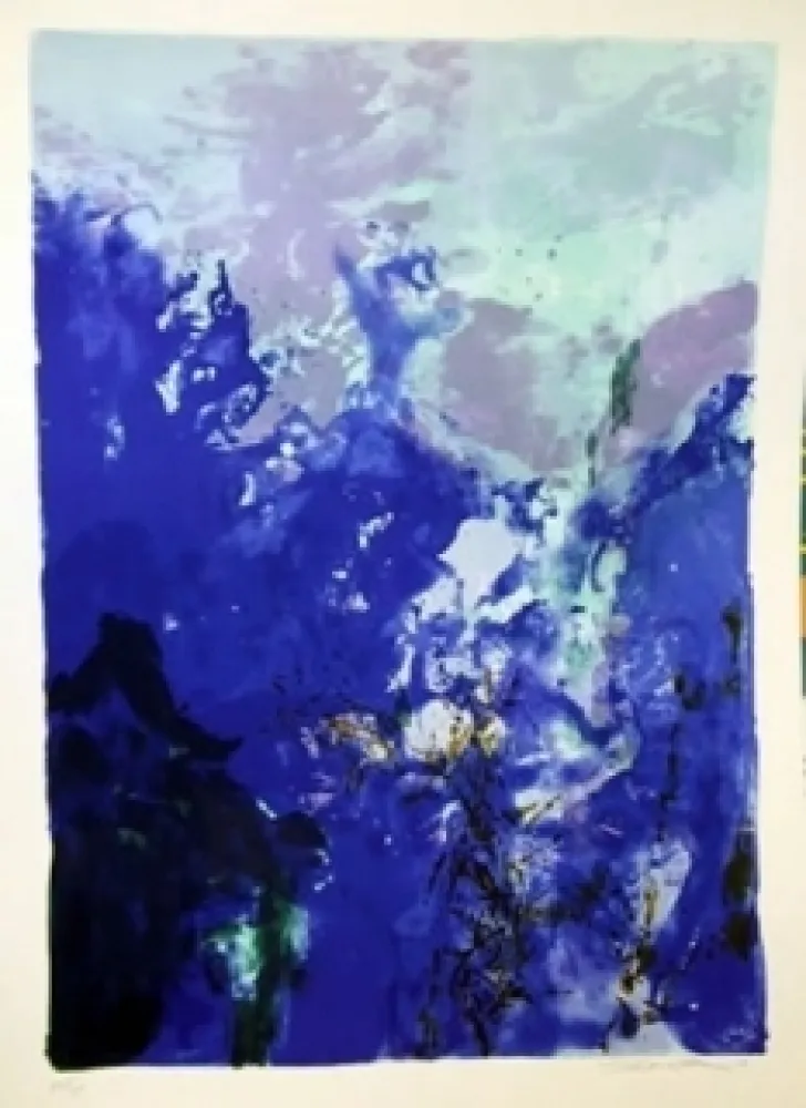 Lithografie Zao - COMPOSITION BLEUE