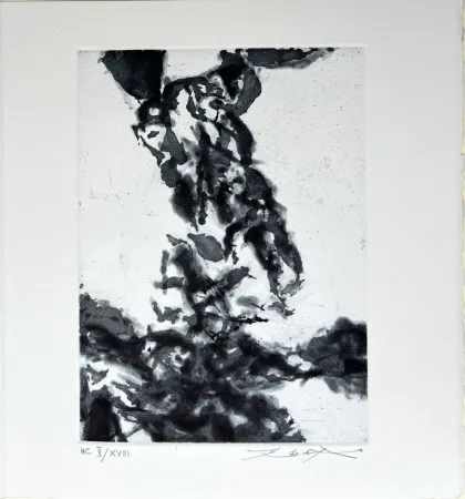 Ets En Aquatint Zao - Khalil Gébrane. LE PROPHÈTE. Une eau-forte de Zao Wou-Ki signée (1992)