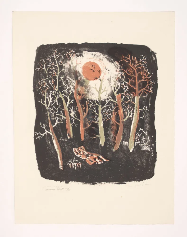 Lithografie Zao - Lithographie originale pour Lectures d'Henri Michaux.