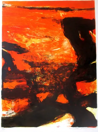 Lithografie Zao - Red composition