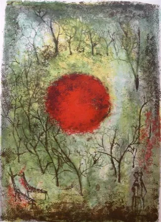 Lithografie Zao - Soleil Rouge