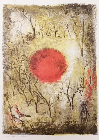 Lithografie Zao - Soleil Rouge 
