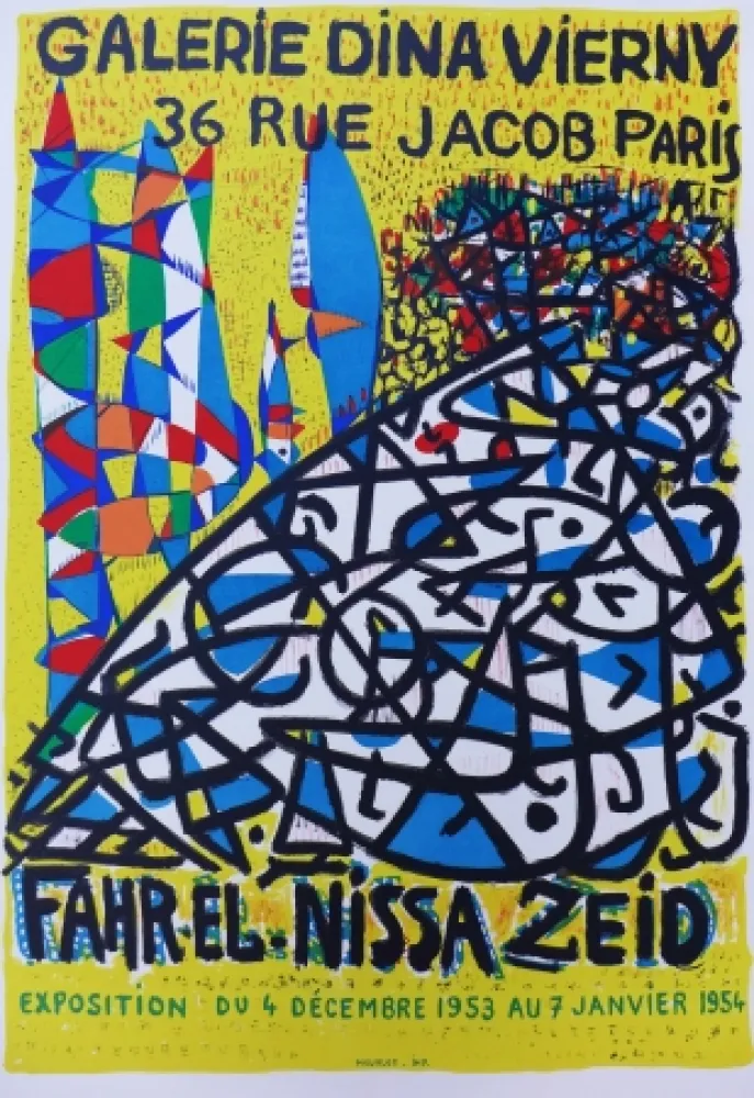 Lithografie Zeid - Dina Vierny 1953