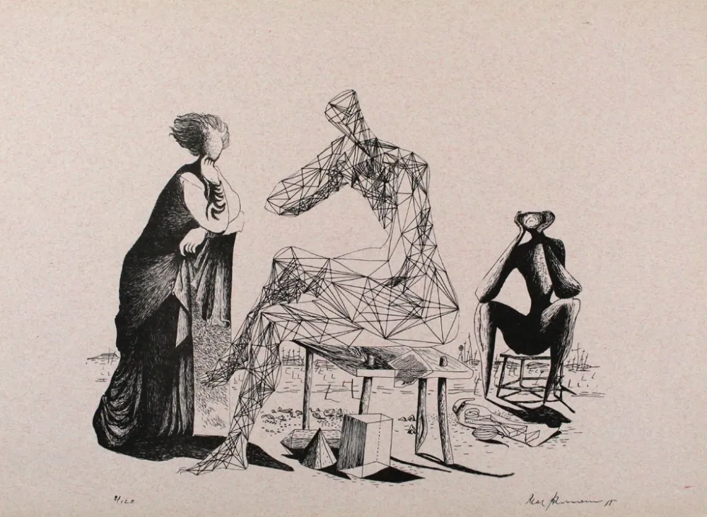 Lithografie Zimmermann - Mittag