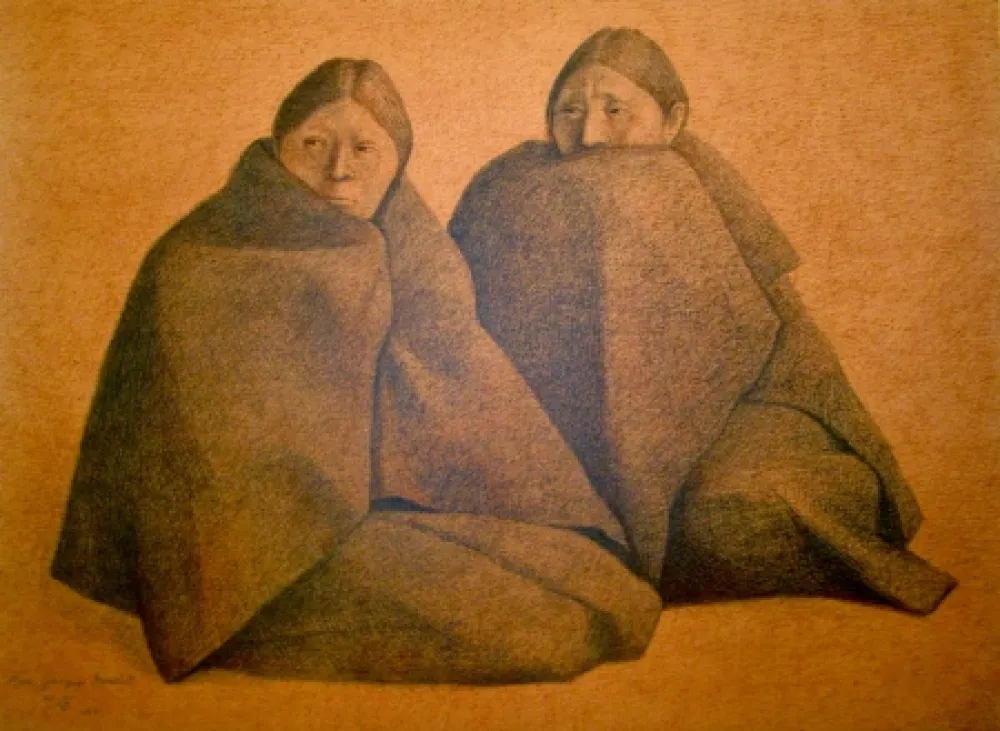 Lithografie Zuniga - Chamulas (Red)