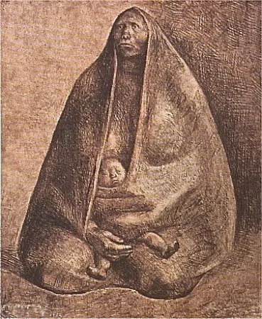 Lithografie Zuniga - Mujer con Nino