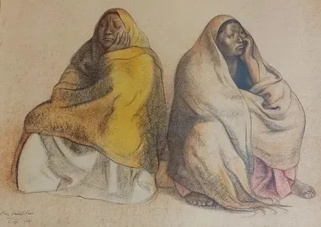 Lithografie Zuniga - SEATED FIGURES 1981