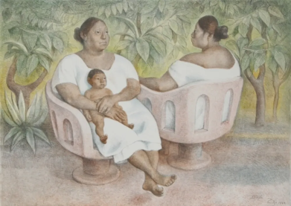 Lithografie Zuniga - Yucatecas en la Parque